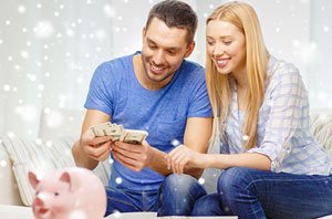 couple counting money